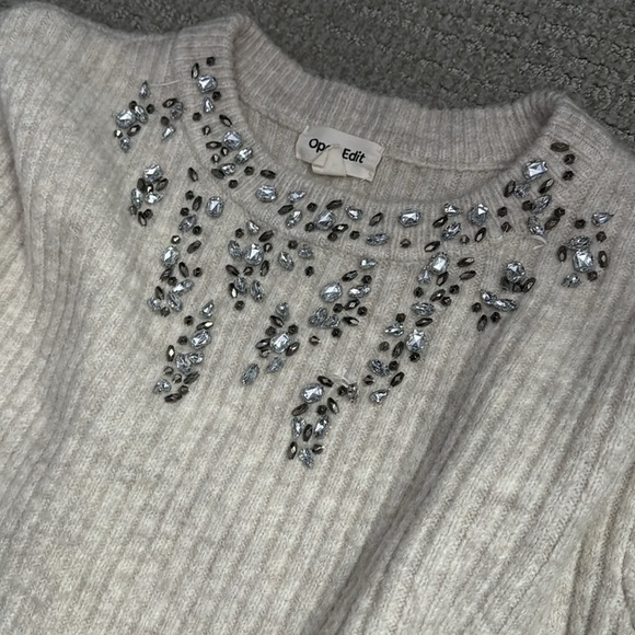 Open Edit Rhinestone Sweater - Picture 3 of 4